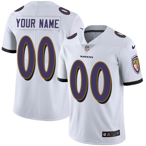 Nike Baltimore Ravens White Men Customized Vapor Untouchable Player Limited Jersey->customized nfl jersey->Custom Jersey